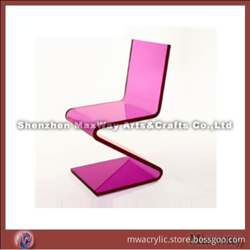 Pink High Grade Acrylic Z-shaped Chair